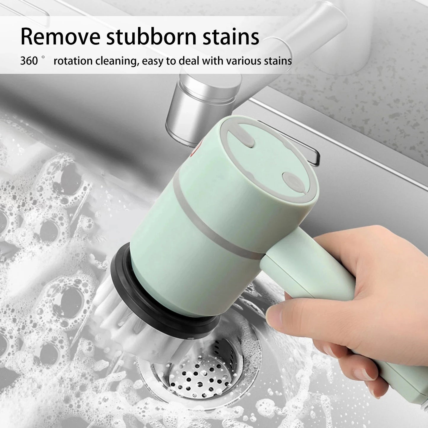 The Smart Brush: Electric Cleaning Brush Dish Washers Automatic Wireless Dishwashing Brush USB Rechargeable