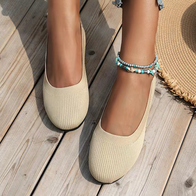 Trendy Breathable Summer Shoes™ Spring and Autumn Single Shoes Net Face Round Head Flat